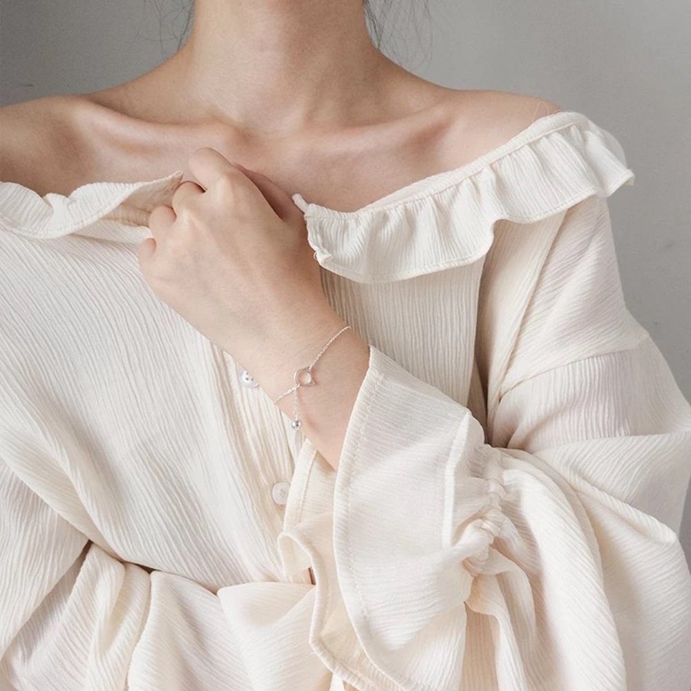 14k Gold Adorable Cat Sterling Silver Bracelet Sterling Silver - Picture 6 of 10